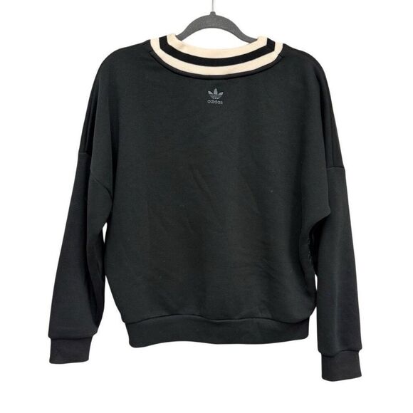 Adidas pullover vneck collegiate stripe knit logo Crewneck sweater size XS - Picture 2 of 3